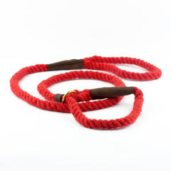 Red 100% British Wool Dog Slip Lead