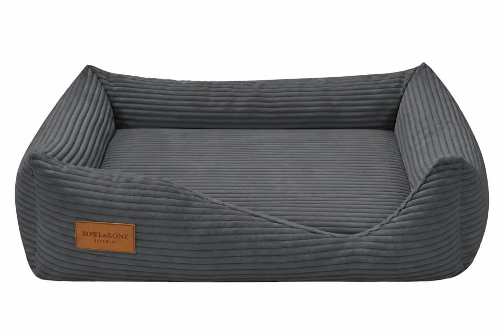 Orthopaedic Corduroy Dog Bed DECO – Graphite Grey