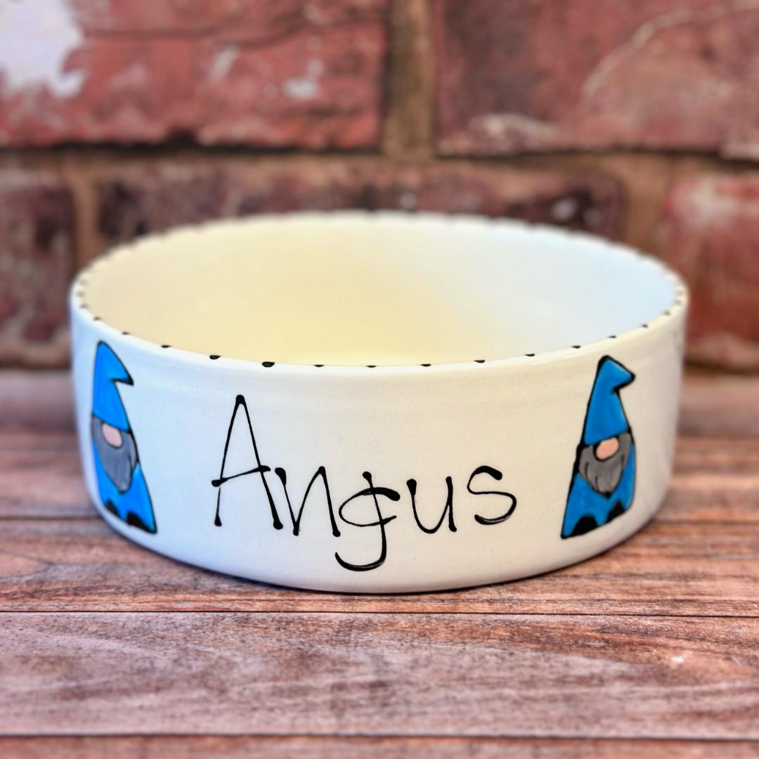 Personalised Christmas Blue Gonk Dog Bowls
