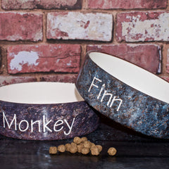 Personalised Granite Design Dog Bowls