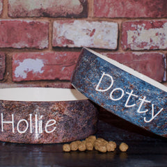 Personalised Granite Design Dog Bowls