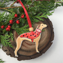 Personalised Handmade Ceramic Dog Christmas Decoration