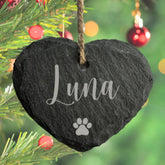 Personalised Hanging Slate Heart Decoration