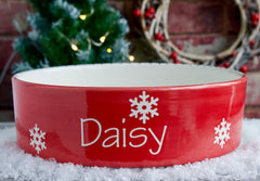 Personalised Snowflakes Dog Bowls