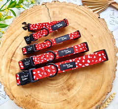 Poppy Toadstool Polka Dog Collar