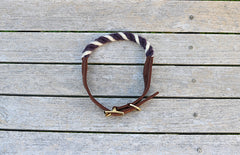 Posh Purple and White 100% British Wool Dog Collar