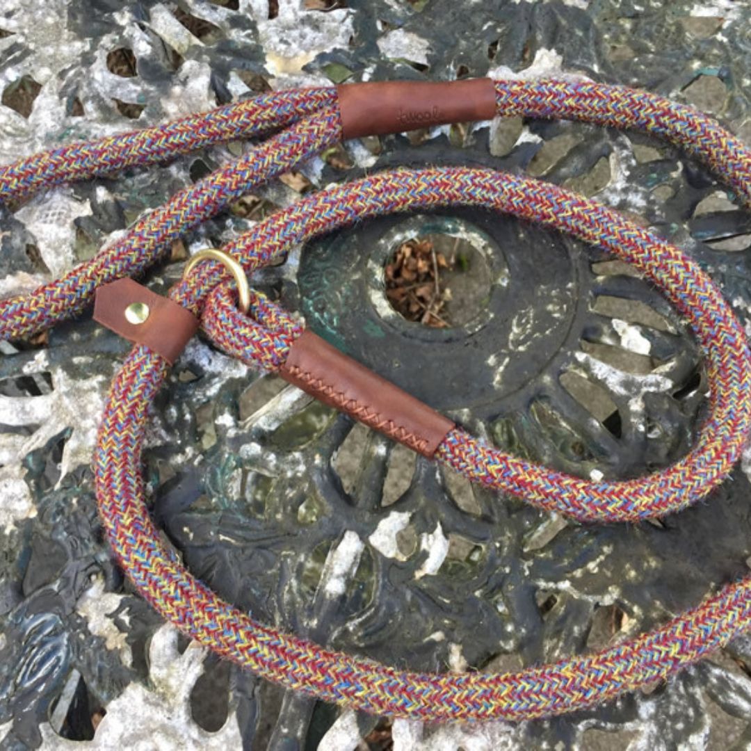 Purple Tweed 100% British Wool Dog Slip Lead