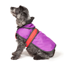 The Ultimate 2 in 1 Waterproof Dog Coat Purple And Red by Danish Design