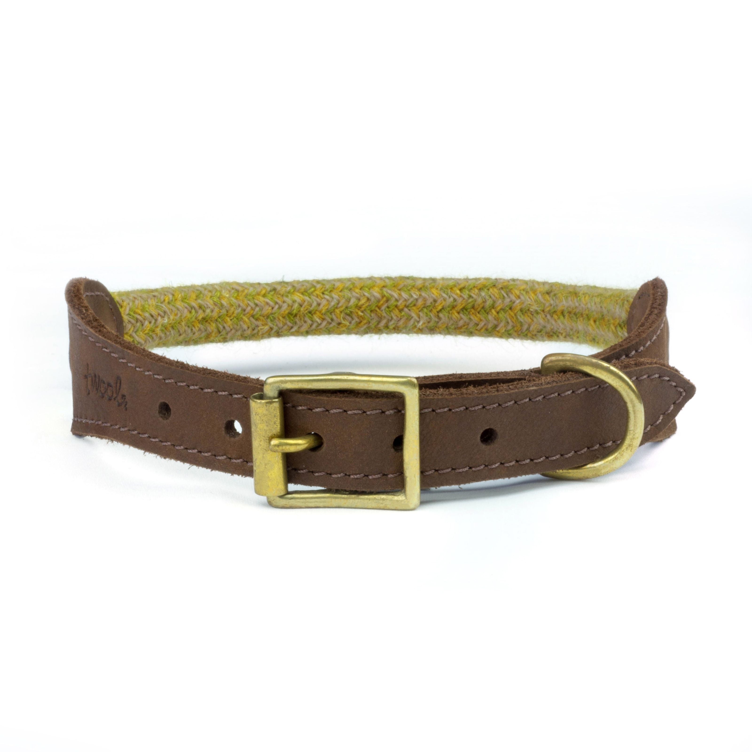Mustard Tweed 100% British Wool Dog Collar