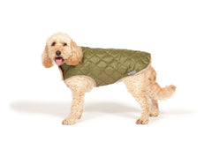 Showerproof Quilted Dog Coat Green by Danish Design