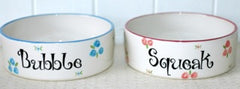 Personalised Ceramic Roses Dog Bowls