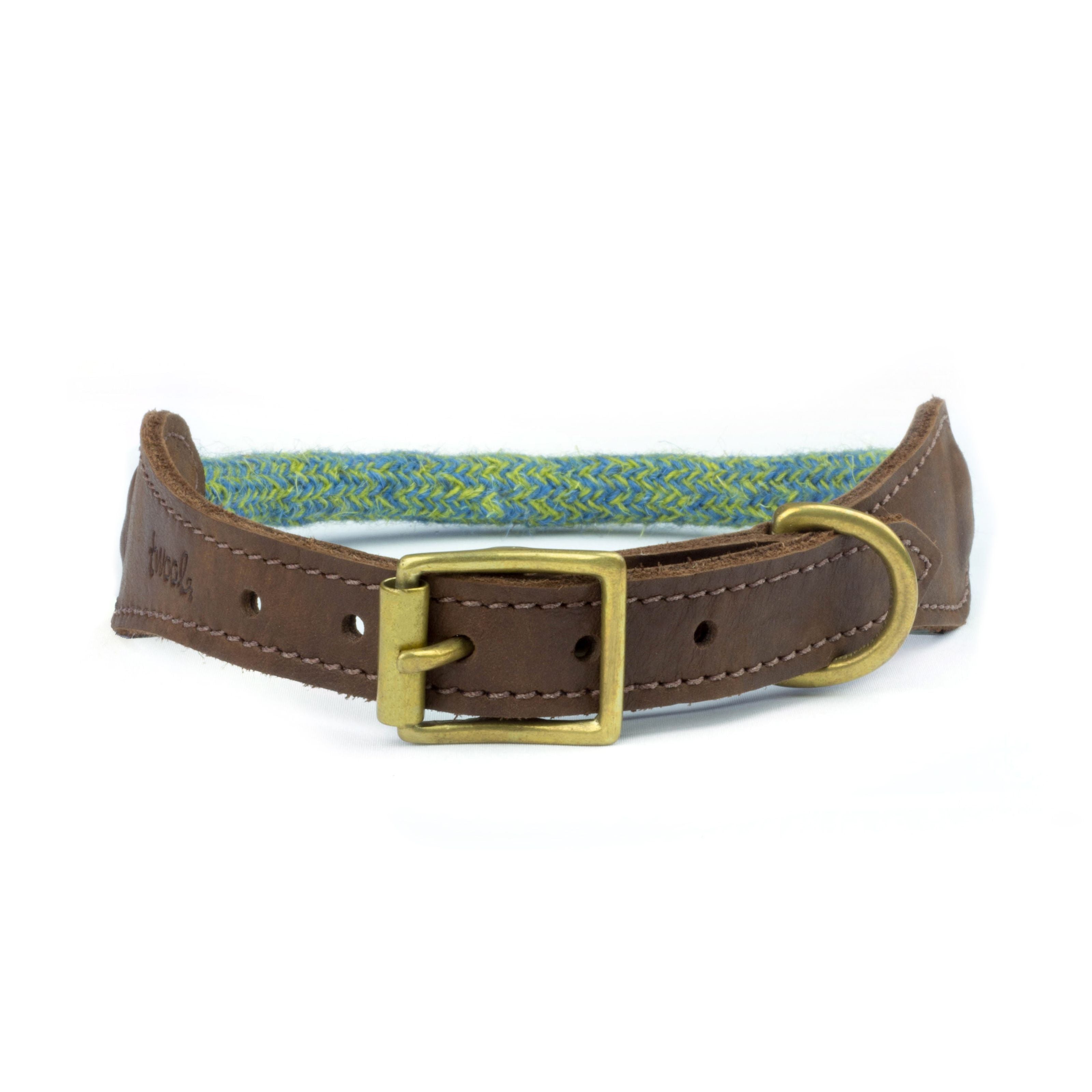 Green Tweed 100% British Wool Dog Collar