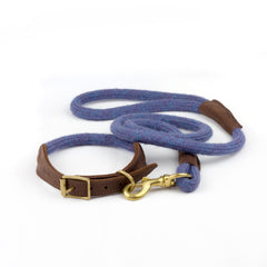 Violet Tweed 100% British Wool Dog Collar and Lead
