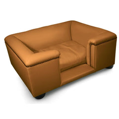 Sandringham Dog Sofa Chesterfield In Camel Faux Leather