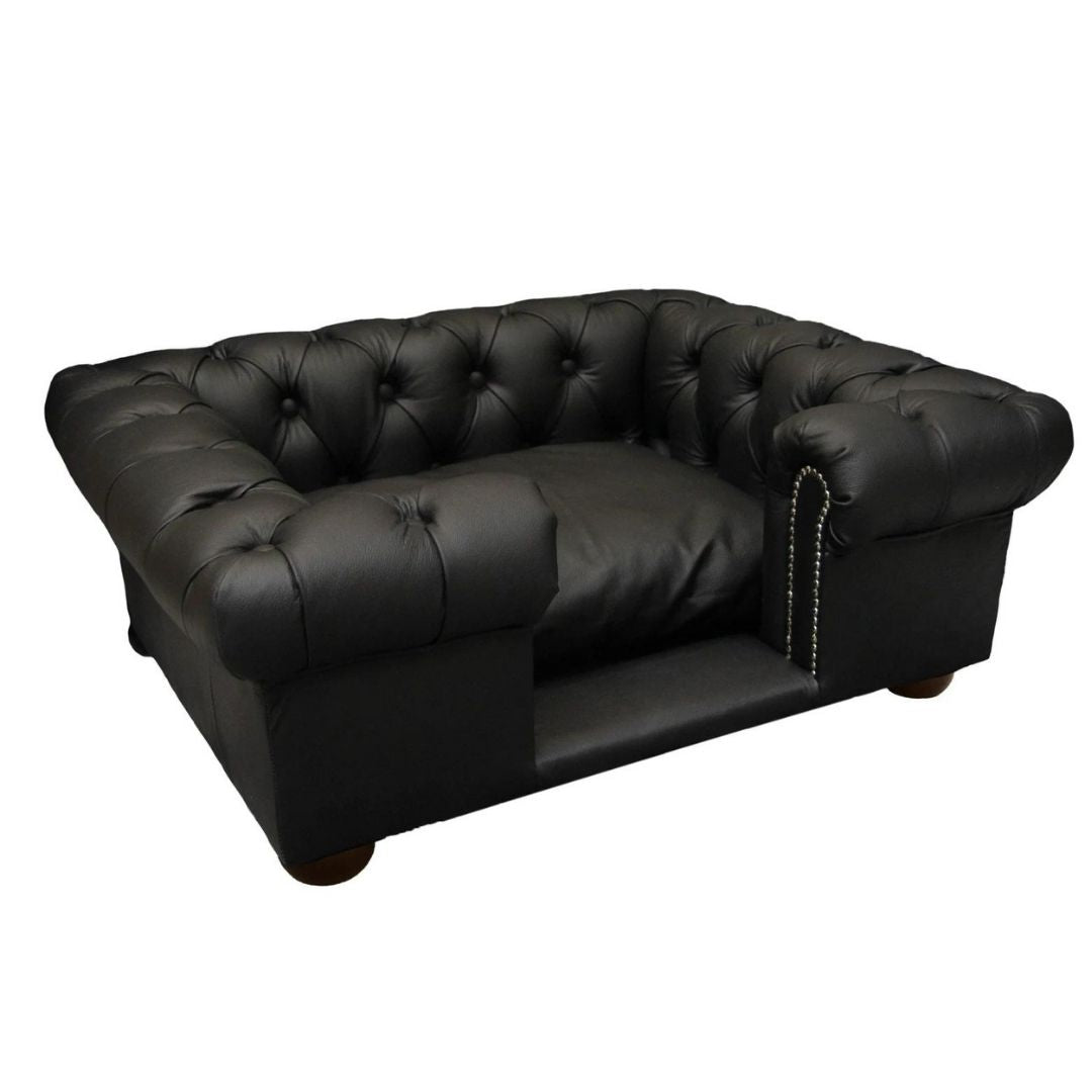Scott's of London Balmoral Dog Chesterfield Black Faux Leather