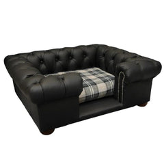 Scott's of London Balmoral Dog Chesterfield Black Faux Leather