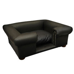 Scott's of London Balmoral Dog Chesterfield Black Faux Leather