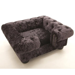 Scott's of London Balmoral Dog Chesterfield Ebony Crushed Velvet