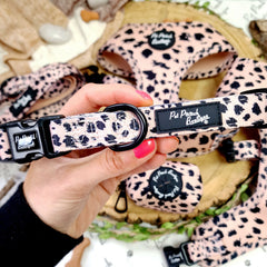 Beige & Black Scruffy Dots Dog Collar