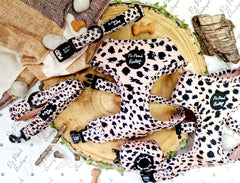 Beige & Black Scruffy Dots Dog Harness