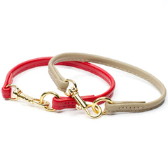 Lightweight Leather Tag Dog Collar With Brass by Petiquette