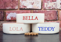 Personalised Stamp Dog Bowls