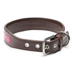 The Strip Thick Leather Dog Collar by Petiquette