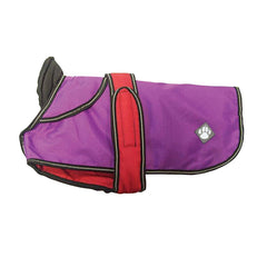The Ultimate 2 in 1 Waterproof Dog Coat Purple And Red by Danish Design