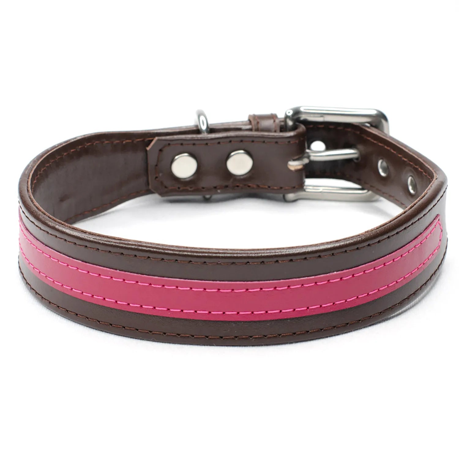 The Strip Thick Leather Dog Collar by Petiquette
