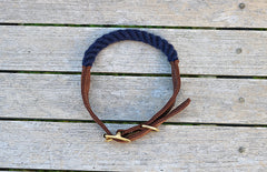 Navy Blue 100% British Wool Dog Collar