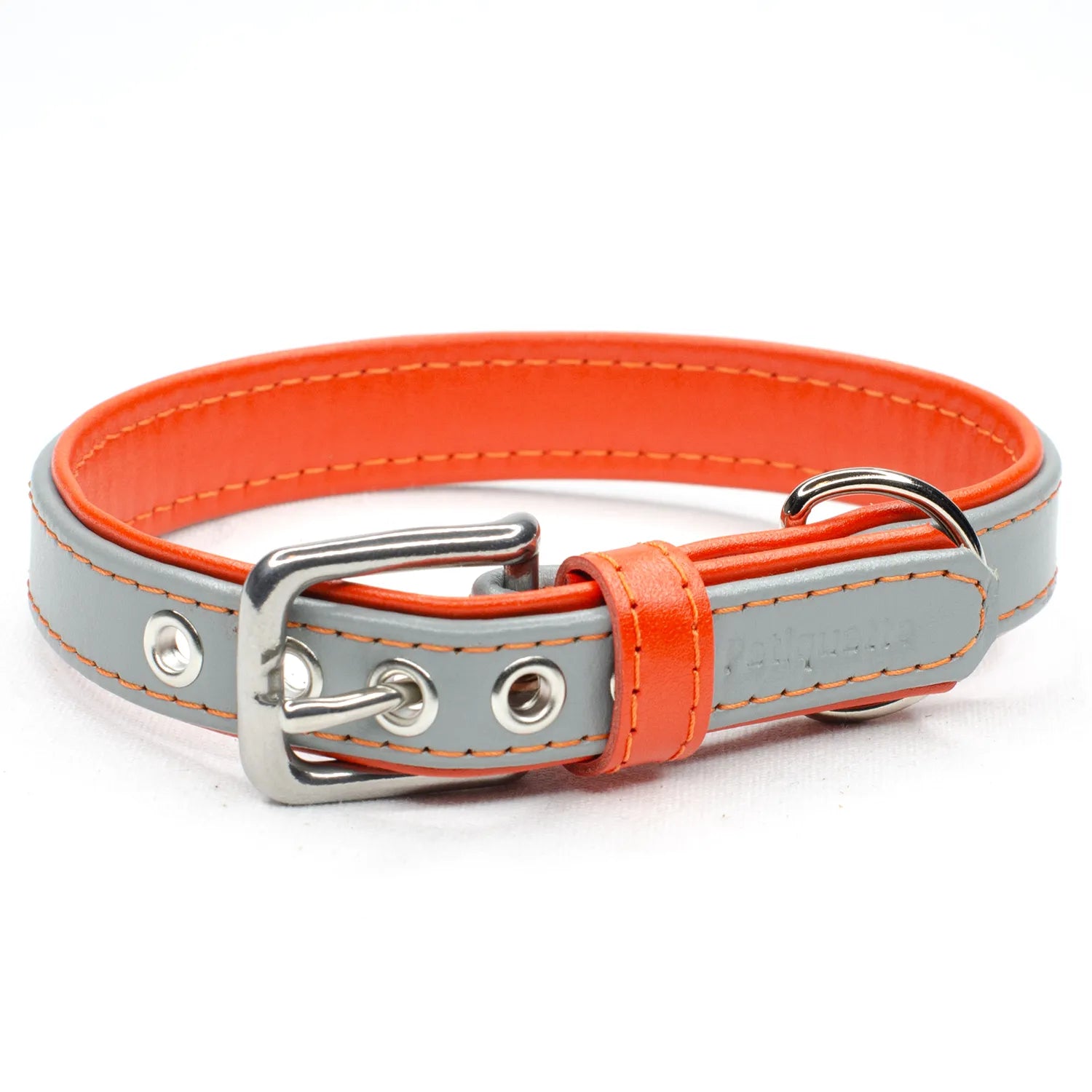 Two Tone Leather Dog Collar by Petiquette