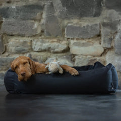 Waterproof Burnham Bolster Dog Bed - Black