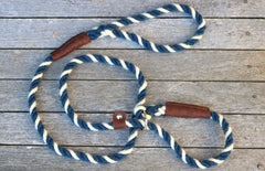 Blue and White 100% British Wool Dog Slip Lead