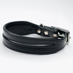 The Ridge Wide Leather Dog Collar by Petiquette