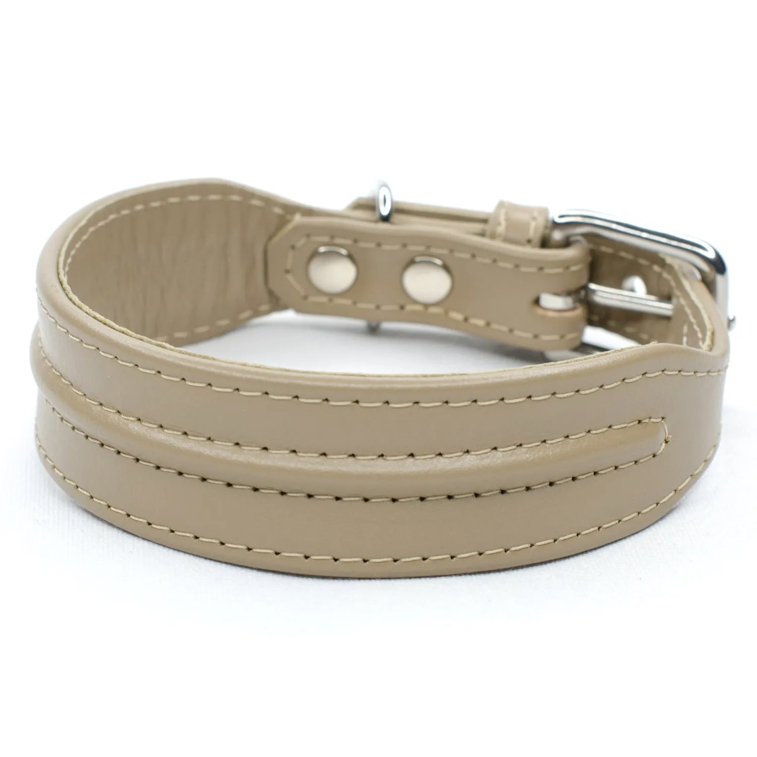 The Ridge Wide Leather Dog Collar by Petiquette
