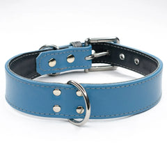 Double Trouble Wide Leather Dog Collar by Petiquette