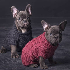 Wooldog Classic Dark Graphite Grey Hand-Knitted Dog Jumper