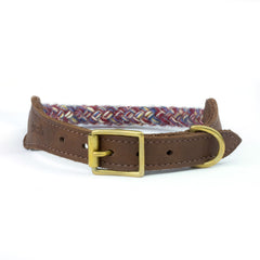 Purple Multi Braided 100% British Wool Dog Collar