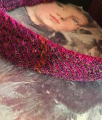 Blackcurrant Velvet Lined Harris Tweed Collar