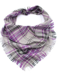 Frayed Buffalo Purple Plaid Dog Bandana by Scamps