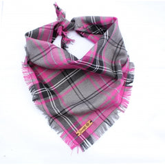 Frayed Buffalo Pink Plaid Dog Bandana by Scamps