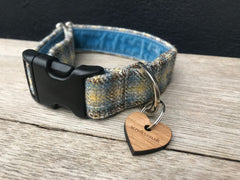 Harvest Donegal Tweed Velvet Lined Designer Dog Collar