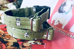 Frenchie Designer Dog Collar In Sage