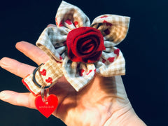 Skandi Rose Dog Collar with Detachable Flower