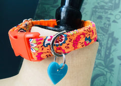 Burwash Country Corduroy Dog Collar and Marmalade Orange Velvet Lead Set