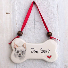Personalised Hanging Bone with Pet Portrait