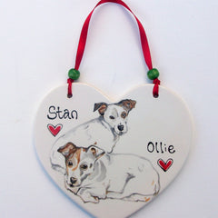 Personalised Pet Portrait Heart Plaque
