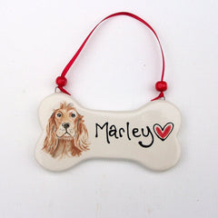 Personalised Hanging Bone with Pet Portrait