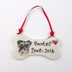 Personalised Hanging Bone with Pet Portrait