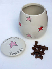 Personalised Stars Ceramic Dog Treat Jar